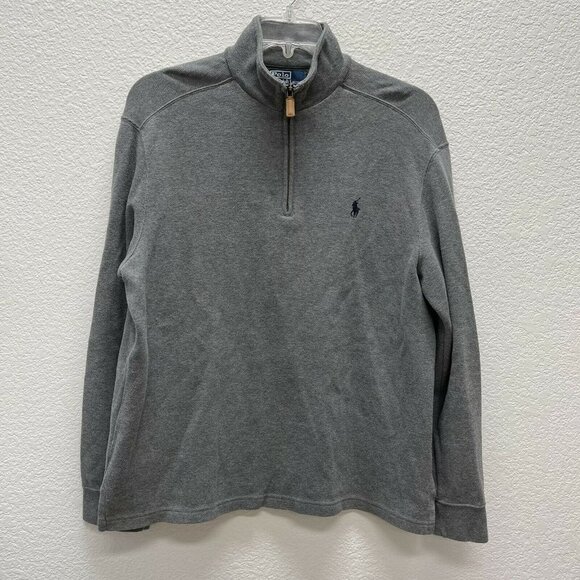 Polo Ralph Lauren Other - Polo Ralph Lauren Sweater Mens Large 1/4 Zip Pullover Long Sleeve Gray Mock Neck